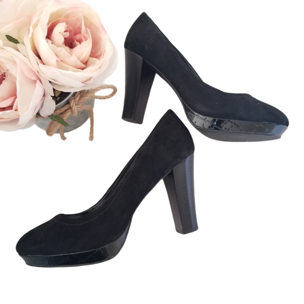 Style & Co. Ursula Black Suede Heels